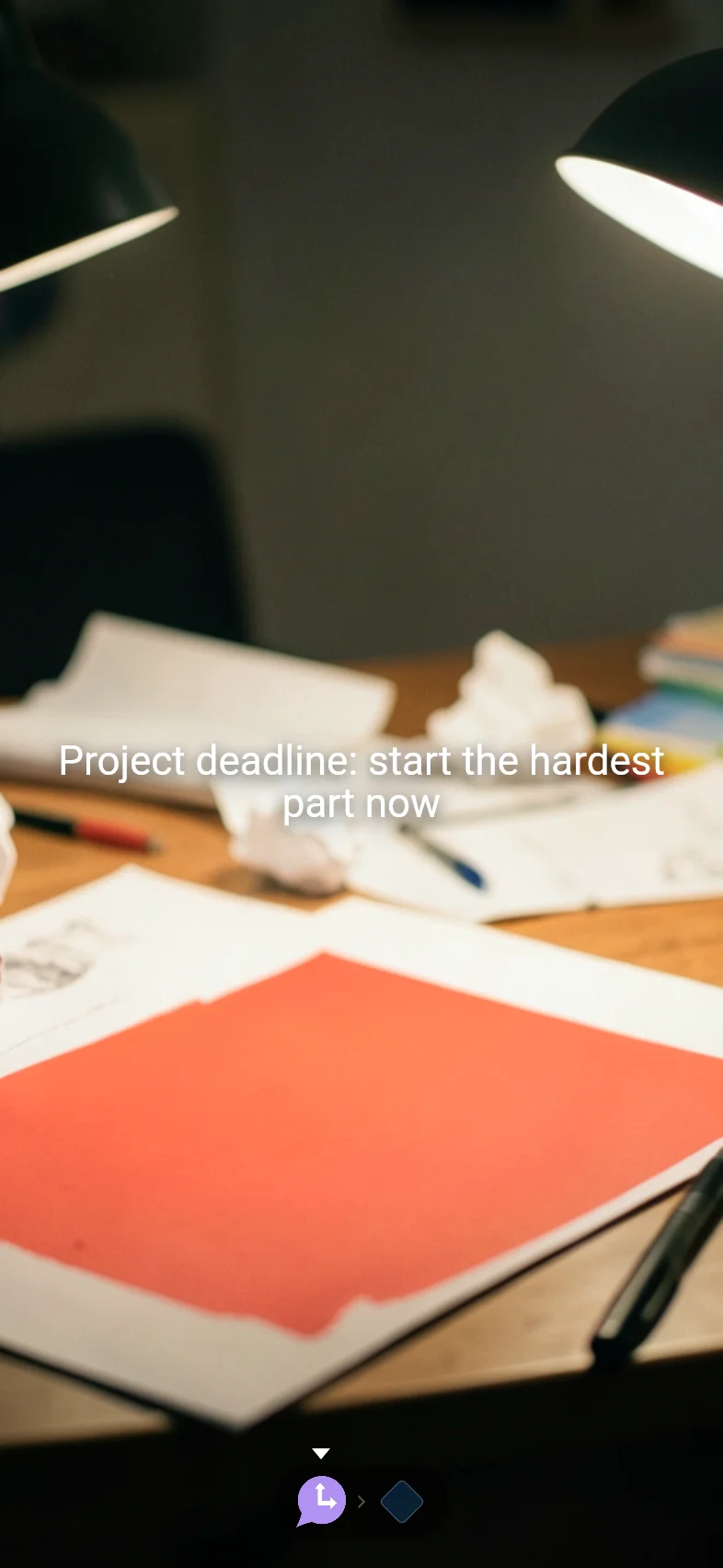 Deadline focus Syncro with visual reminder and task decision buttons