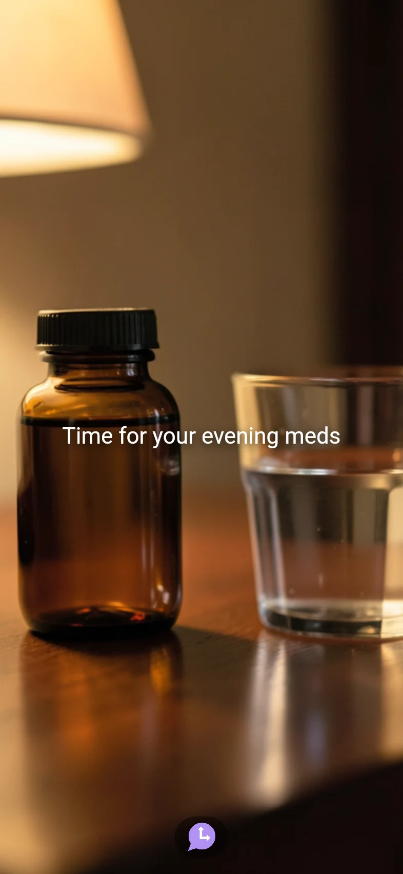 A visual medication reminder a partner set up for a loved one