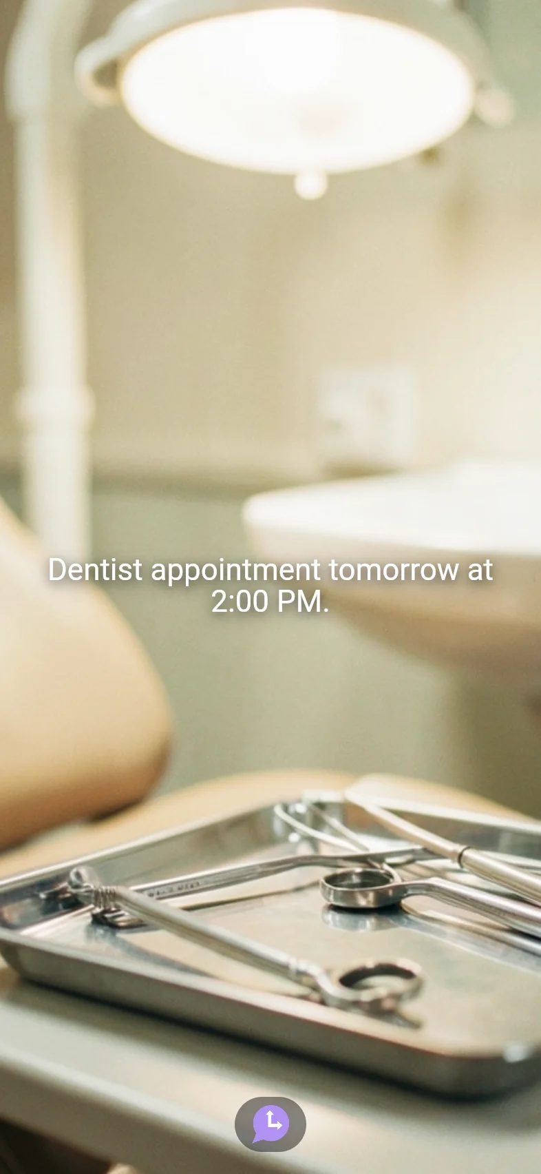 Dentist appointment reminder with a generated image