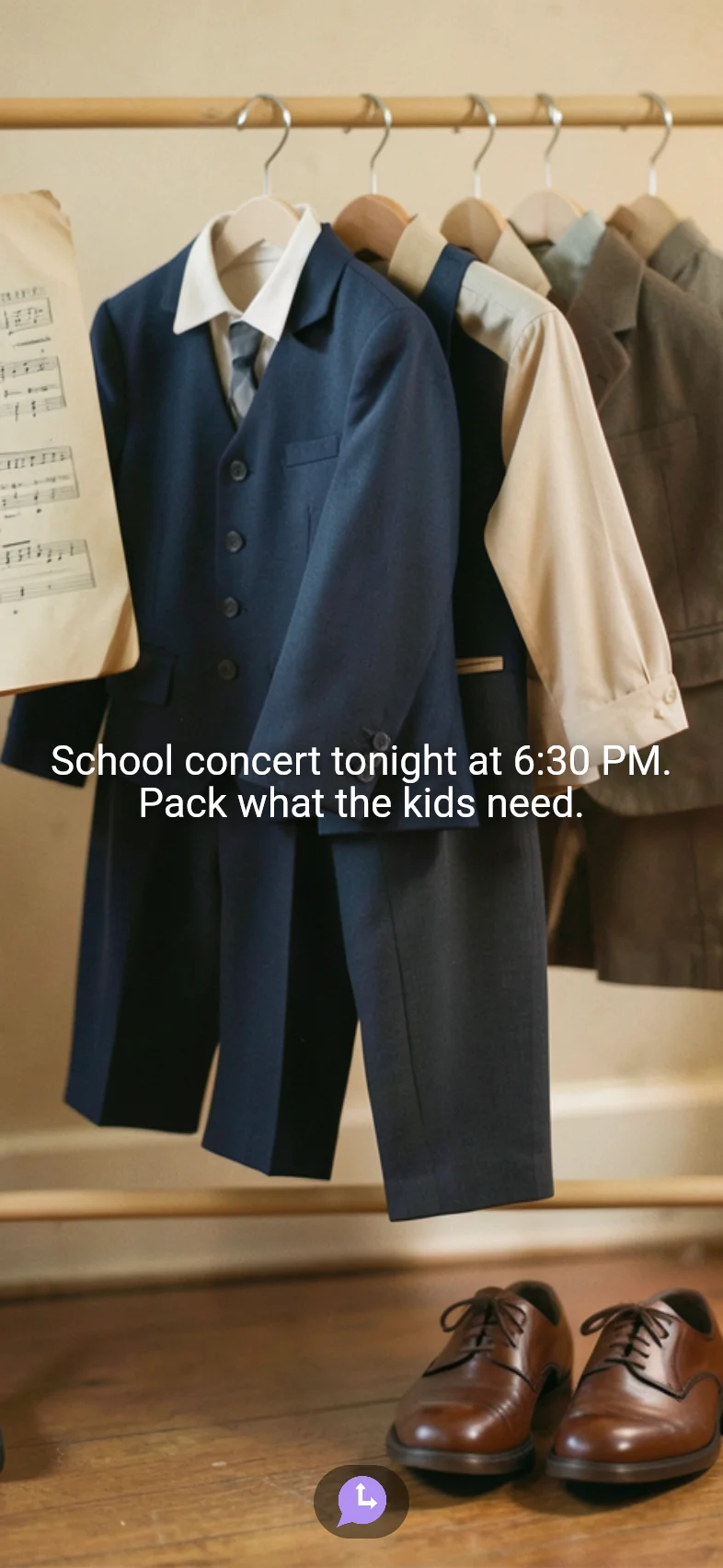 School event reminder with a generated image
