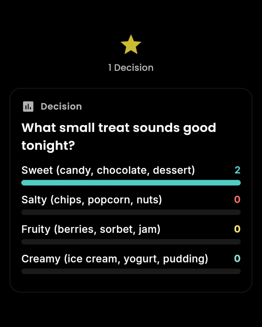 A tiny treat multiple choice with both answers revealed