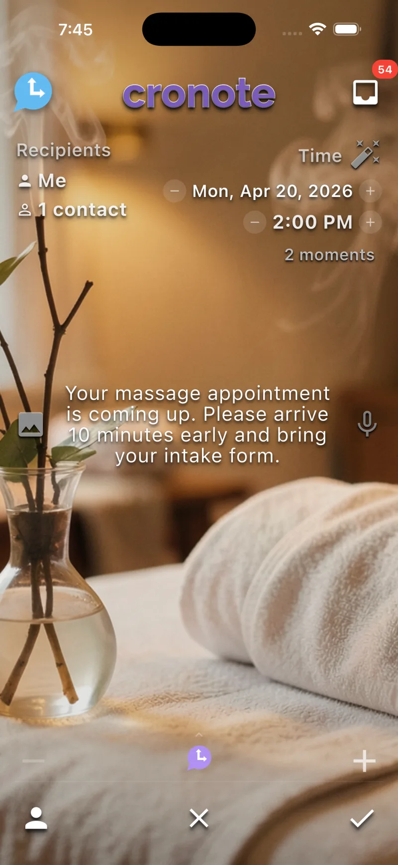 Therapy appointment reminder
