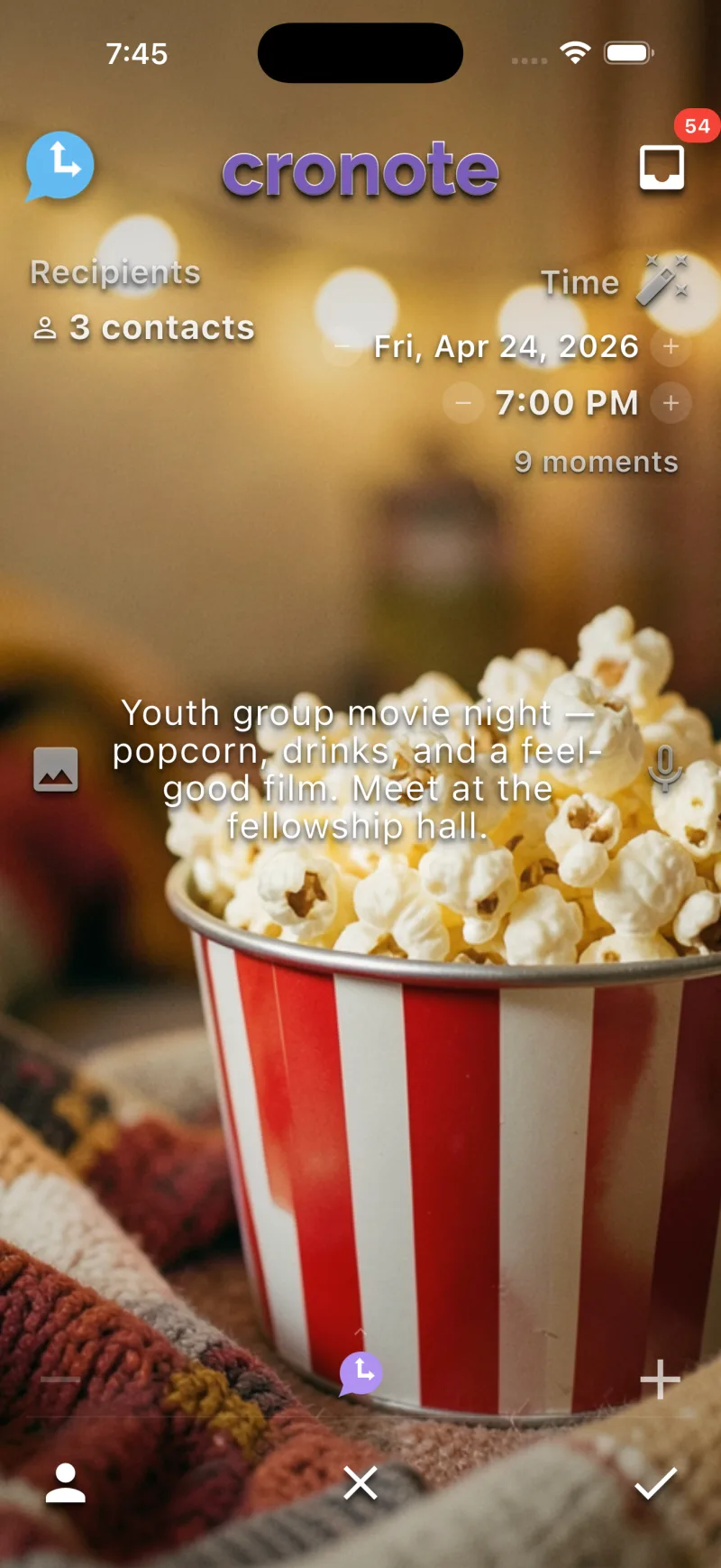 Family movie night reminder
