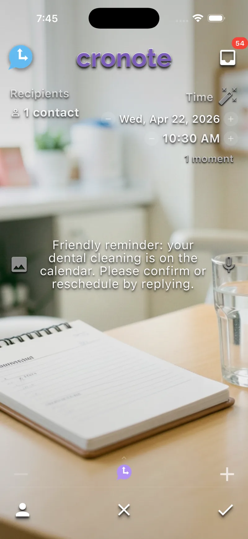 Dental appointment reminder