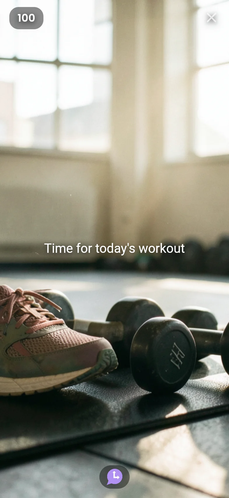 Moment: workout nudge with AI-generated fitness image